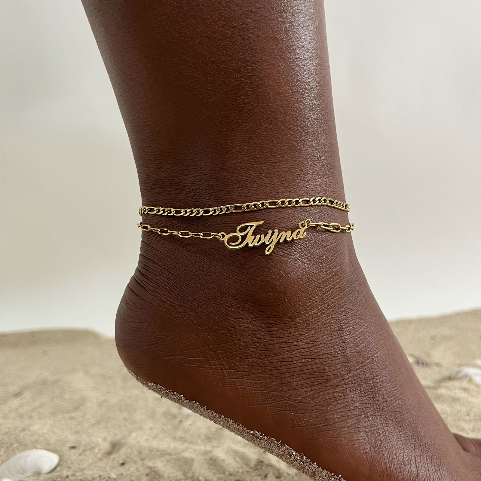 Vnox-tobilleras con nombre per - Anklet Foot Chain reseña y precio