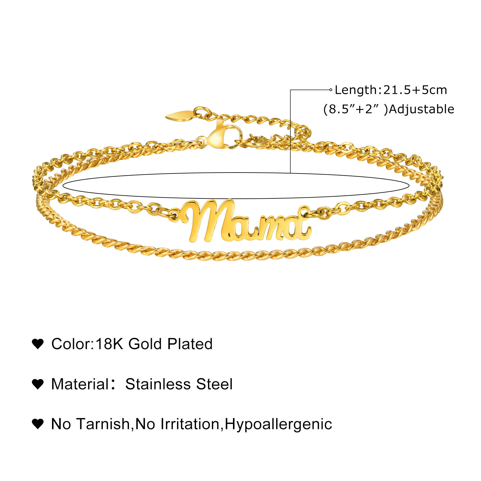 Vnox-tobilleras con nombre per - Anklet Foot Chain reseña y precio