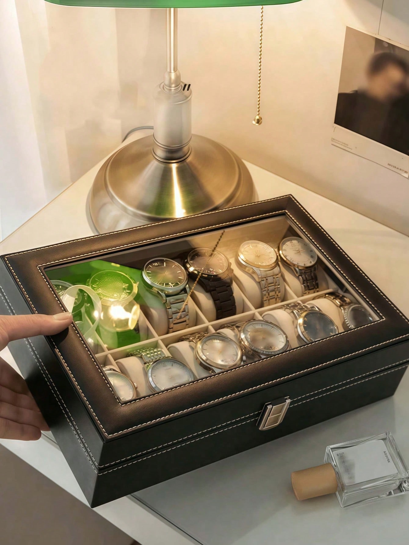 Caja de Relojes de Cuero con C - Jewelry And Watches Box reseña y precio
