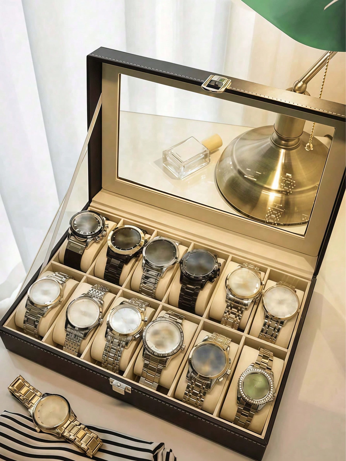 Caja de Relojes de Cuero con C - Jewelry And Watches Box reseña y precio