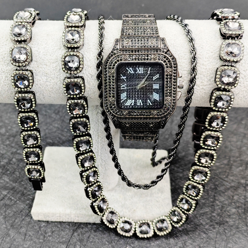 Purco-reloj negro con cadena d - Icebox Jewelry Watches reseña y precio