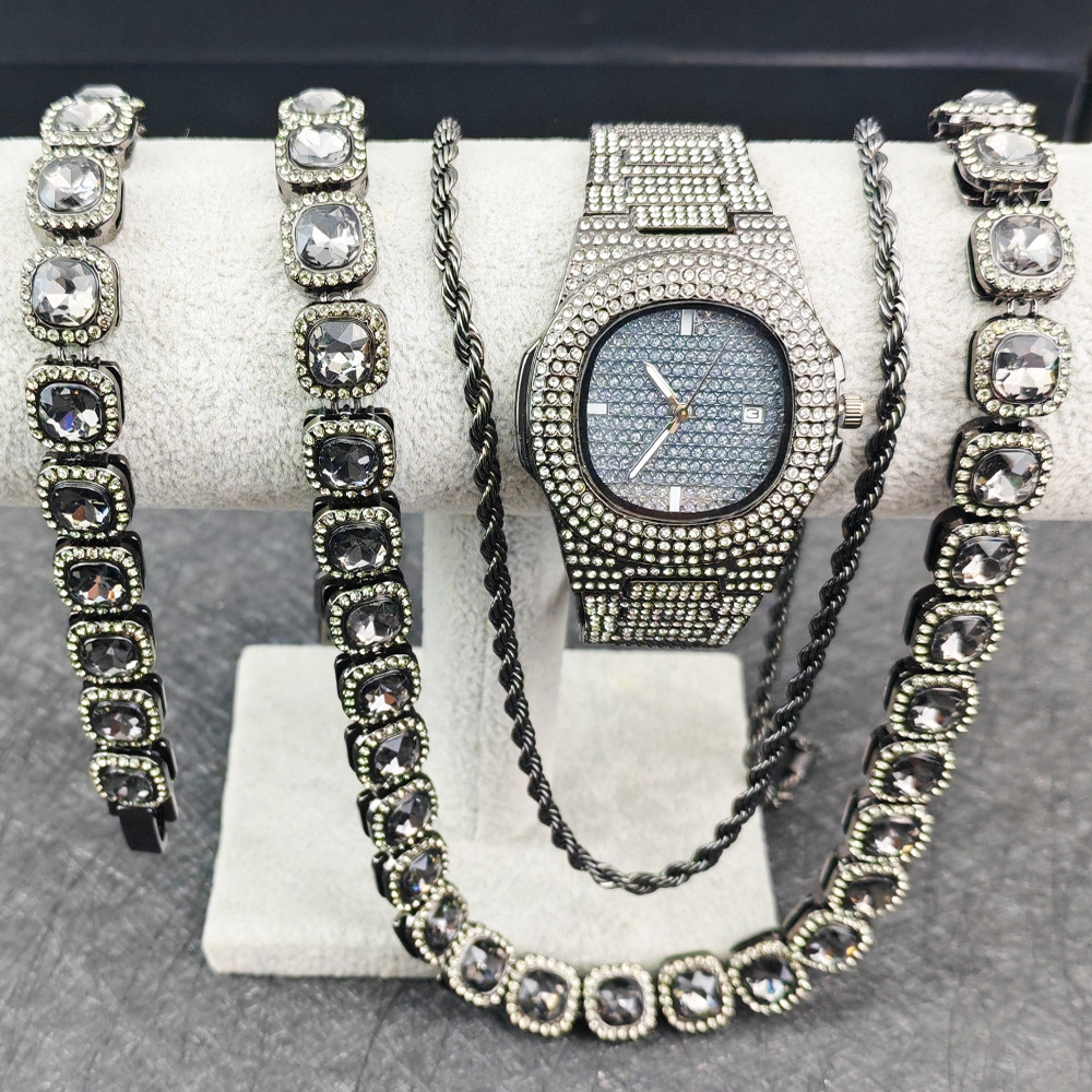 Purco-reloj negro con cadena d - Icebox Jewelry Watches reseña y precio