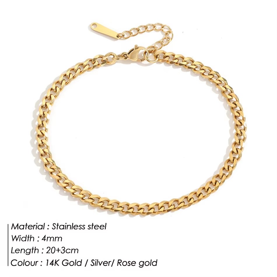 Tobilleras de cadena cubana si - Anklet Foot Chain reseña y precio